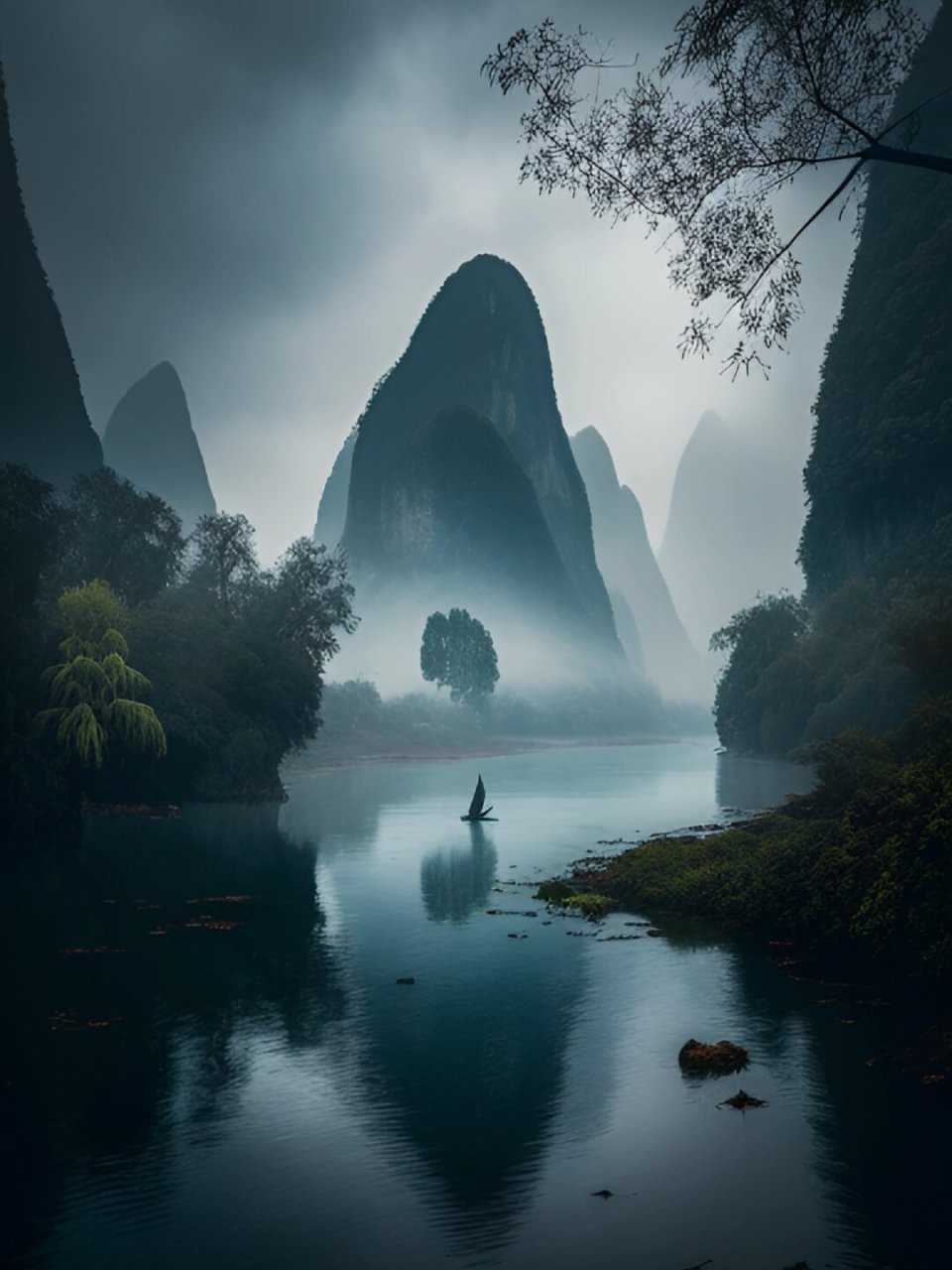 烟雨蒙蒙风景图片图片