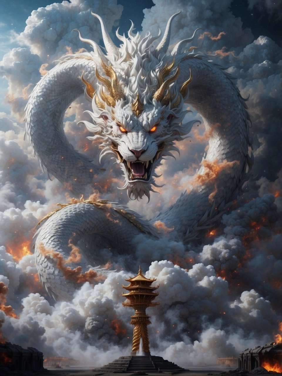 潜龙出渊,一飞冲天  蛟龙,是神话中的生物,披着闪闪发光的鳞甲,它的