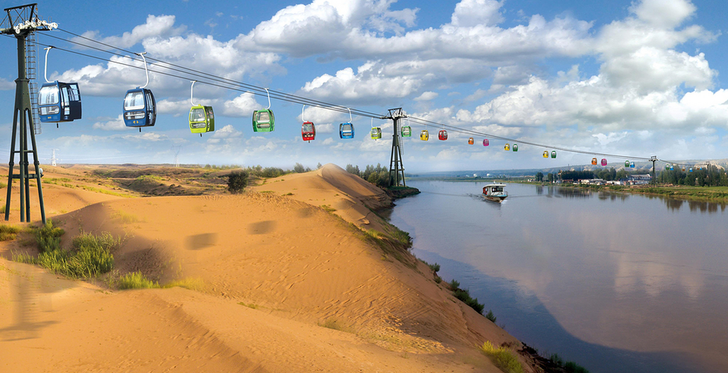 这里以黄河为中心,拥有江南园林,神泉,宗教文化,民族风情和库布齐沙漠