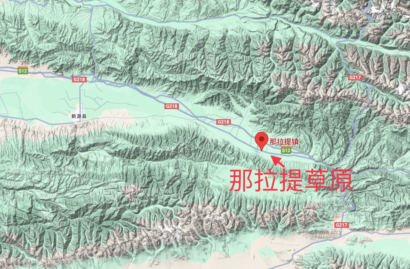 那拉提草原: 即那拉提旅游风景区: 位于天山支脉-那拉提山北麓; 地处