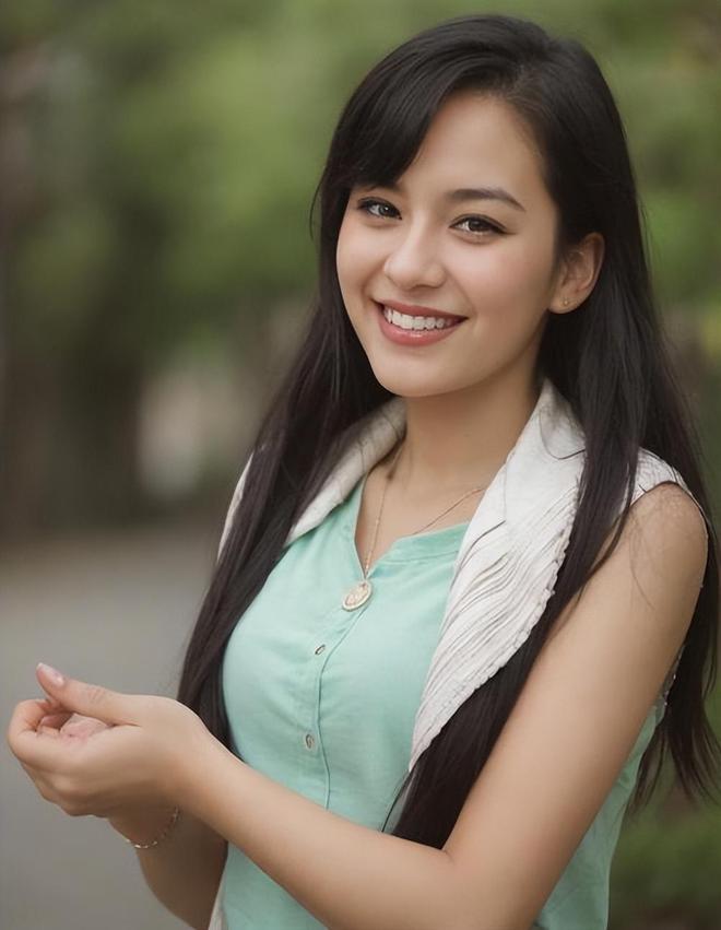 李连杰前妻黄秋燕,绿色长裙,明眸皓齿,尽显纯净气质