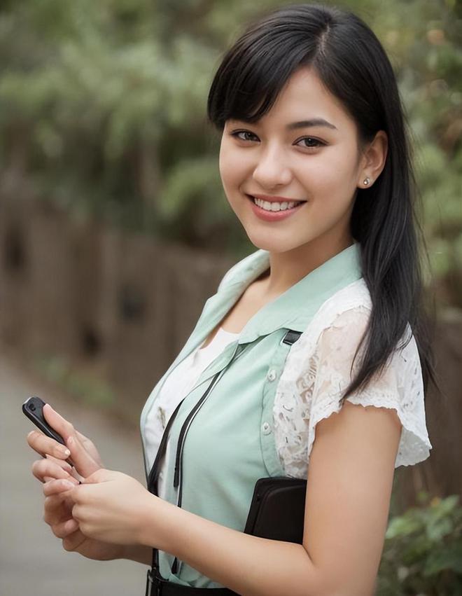 李连杰前妻黄秋燕,绿色长裙,明眸皓齿,尽显纯净气质