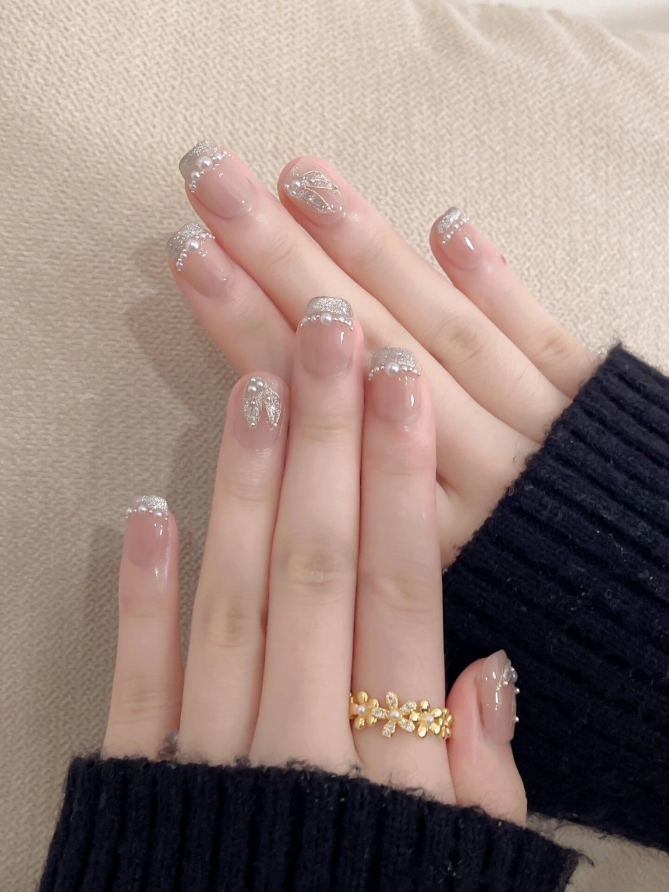 温柔法式美甲  温柔法式美甲!