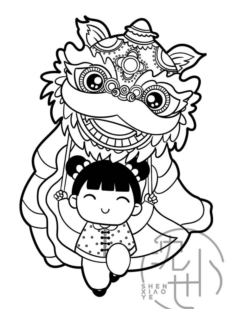 元宵节素材——舞狮系列(可打印)  舞狮,是中国民间传统表演艺术,始于