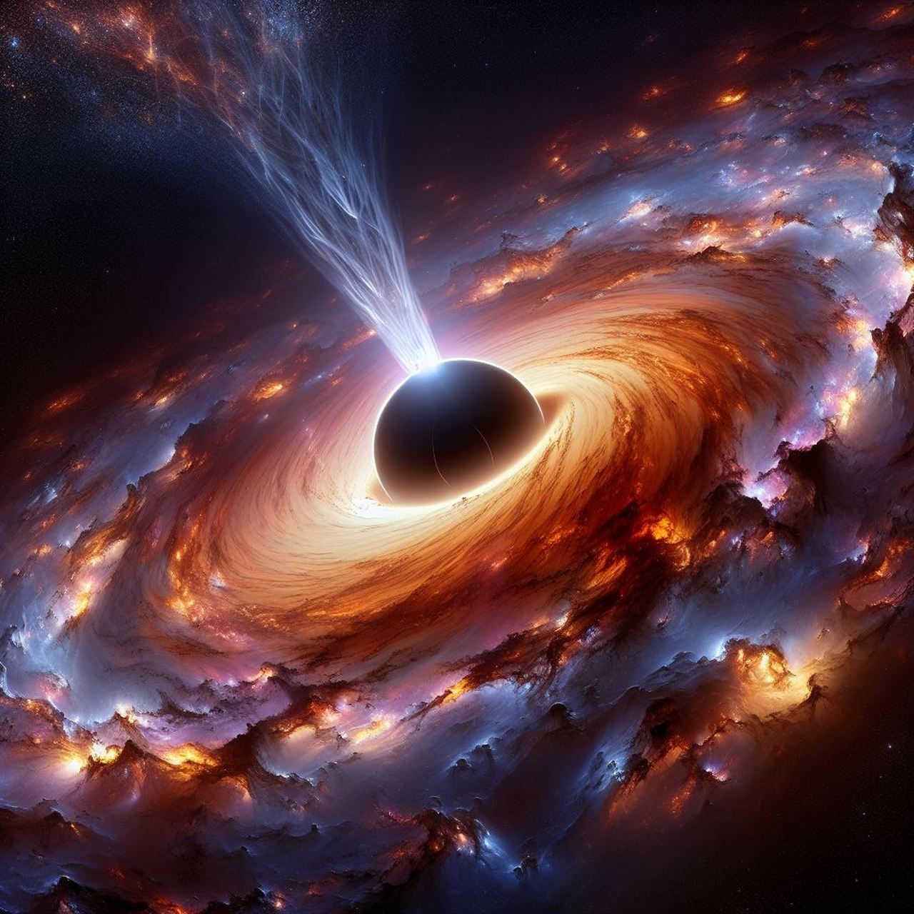 宇宙巨星系的中心黑洞喷射出强大的喷流,搅动了周围的气体,促进了恒星