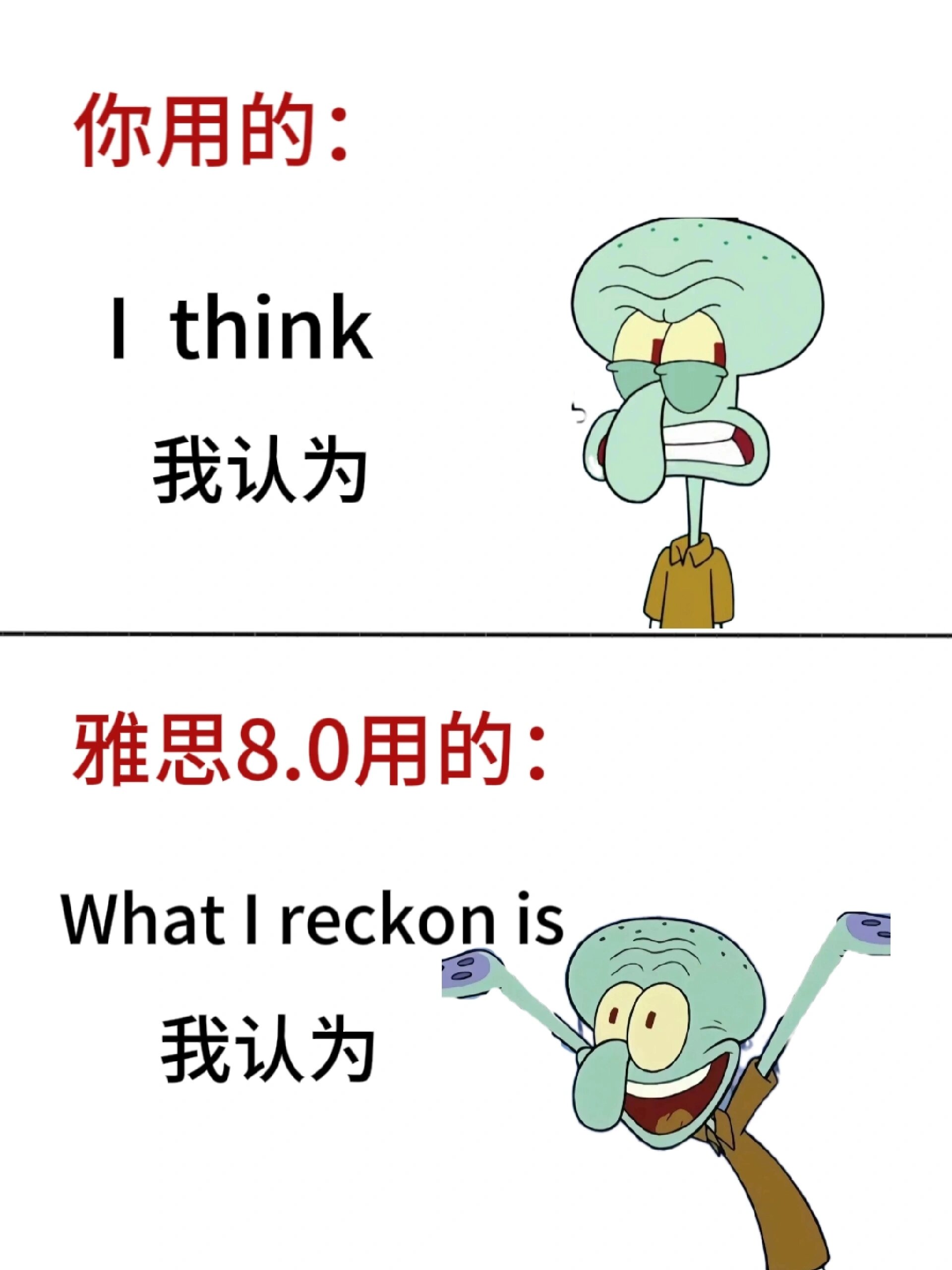雅思同义替换词打卡 ①我认为 i think what i recon