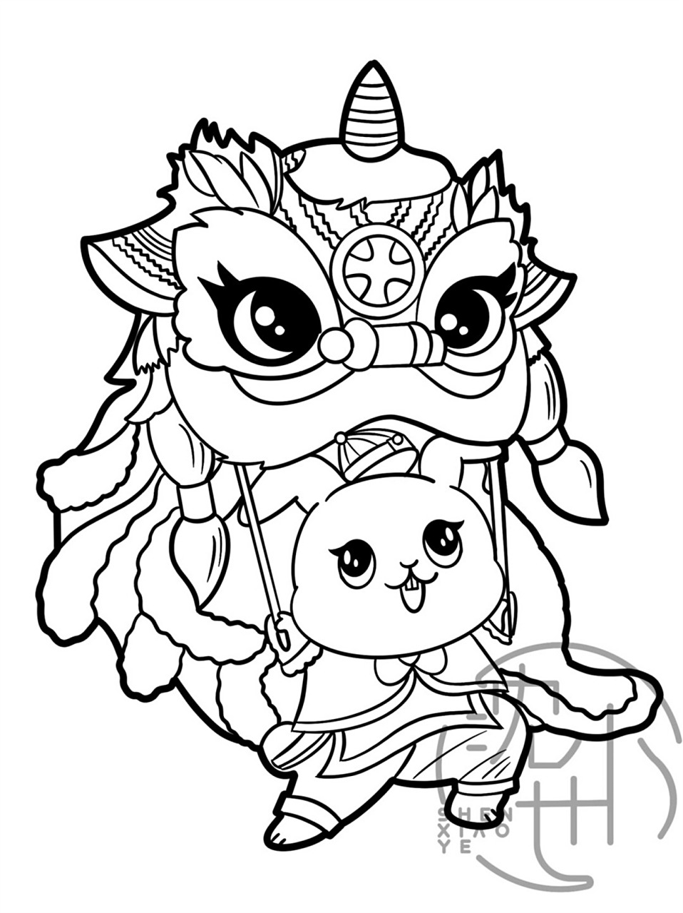 元宵节素材——舞狮系列(可打印)  舞狮,是中国民间传统表演艺术,始于