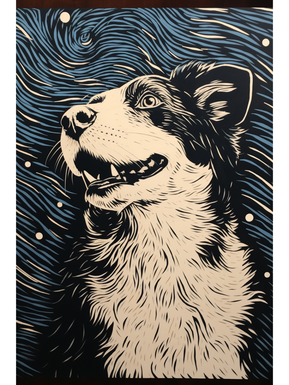 木刻版画猫狗  好栩栩如生啊 没想到还能这么画毛孩子