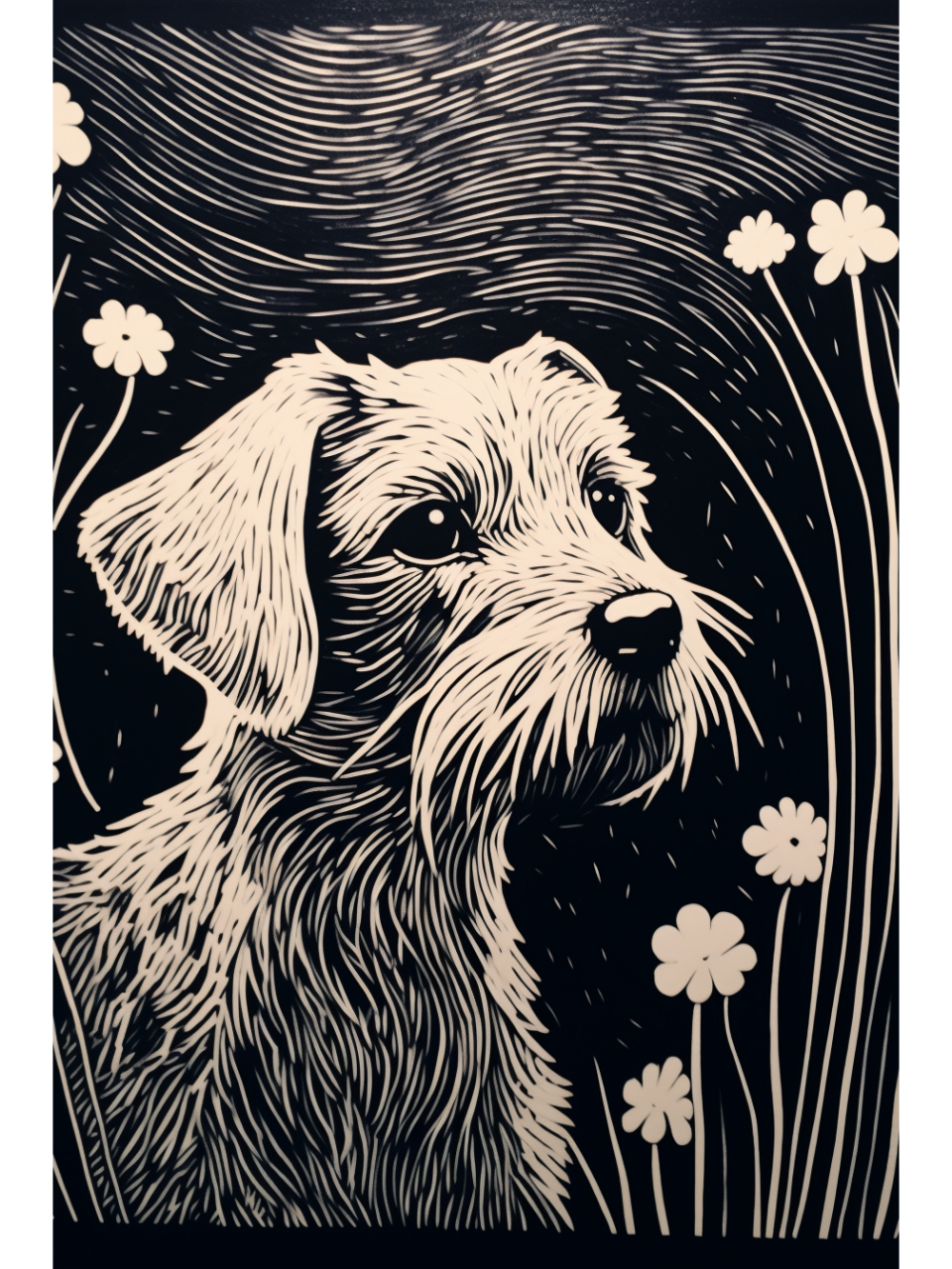 木刻版画猫狗  好栩栩如生啊 没想到还能这么画毛孩子