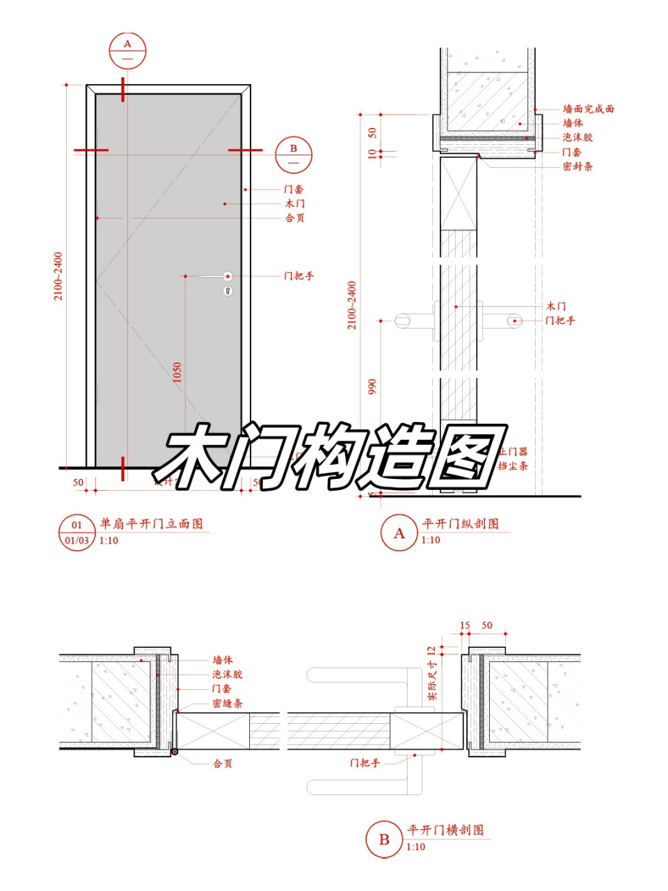 木门框构造示意图图片