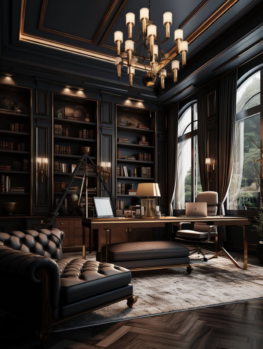 别墅书房设计这比我家客厅都还大  别墅书房的设计通常需要考虑多个