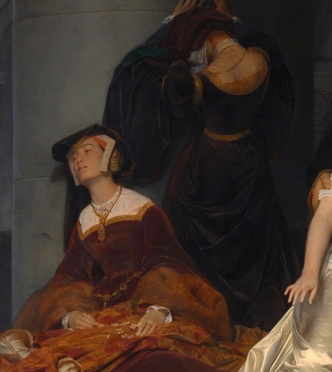 世界名画《简·格雷的处刑》  首先,这幅画的创作背景引人关注.