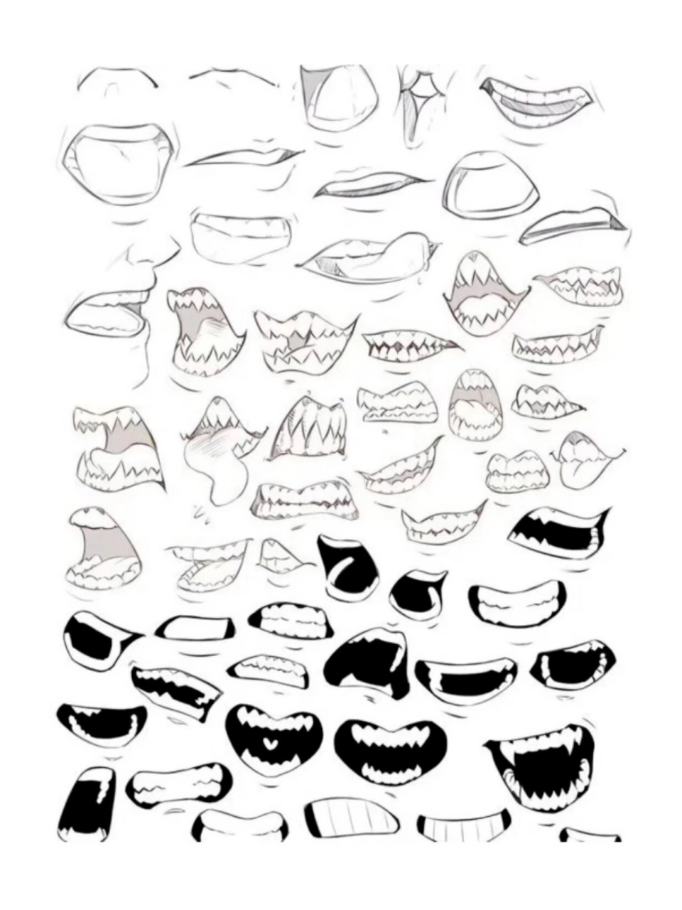 不同类型的嘴巴素材合集  想要画出逼真的人物嘴巴?