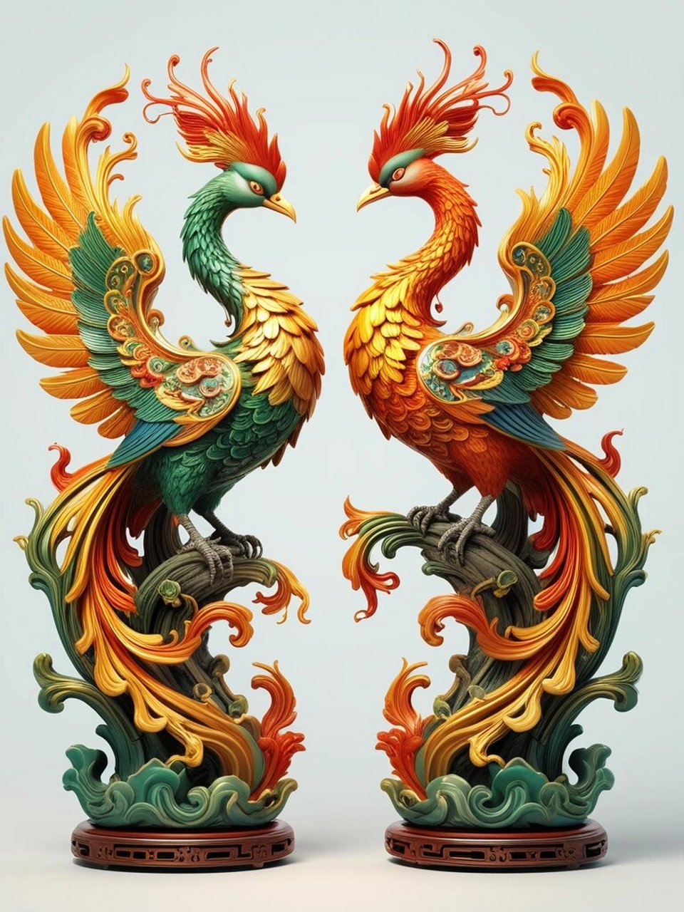 凤凰于飞,好运连连  凤凰是传说中的神鸟,代表着吉祥和好运.