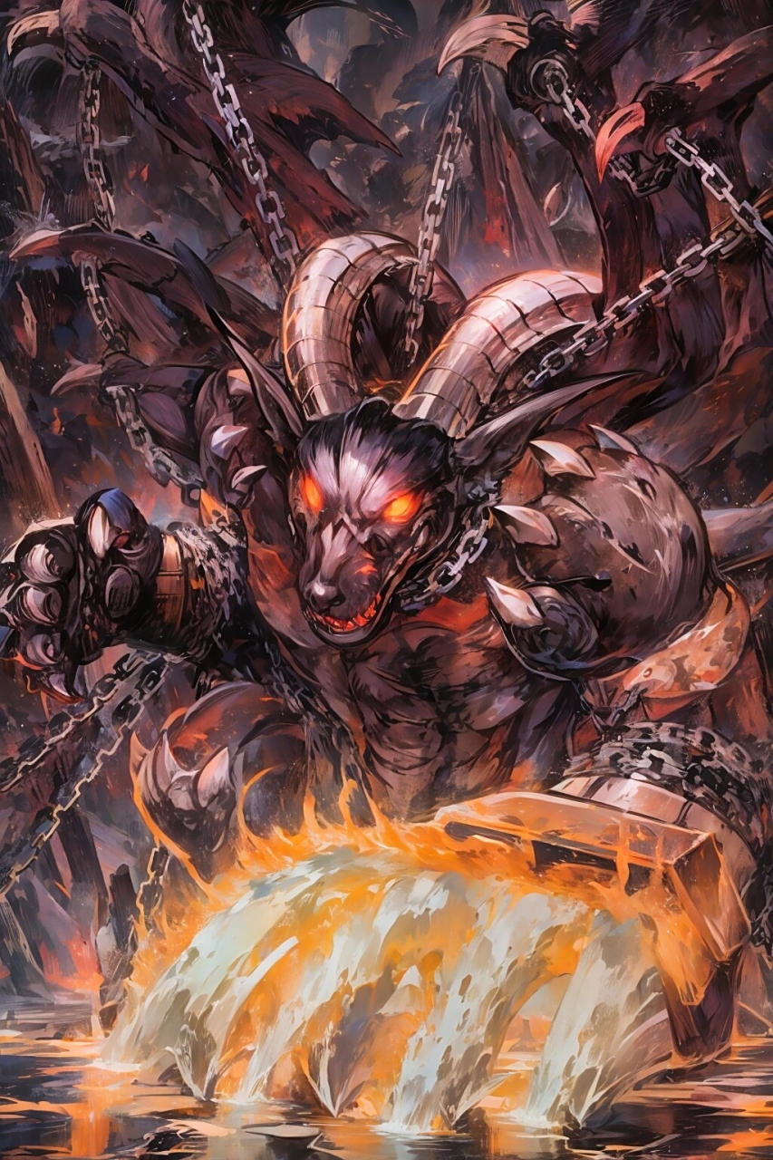 贝尔菲兽-belphemon|||据说是被封印在黑暗区域最深处的魔王型数码兽.