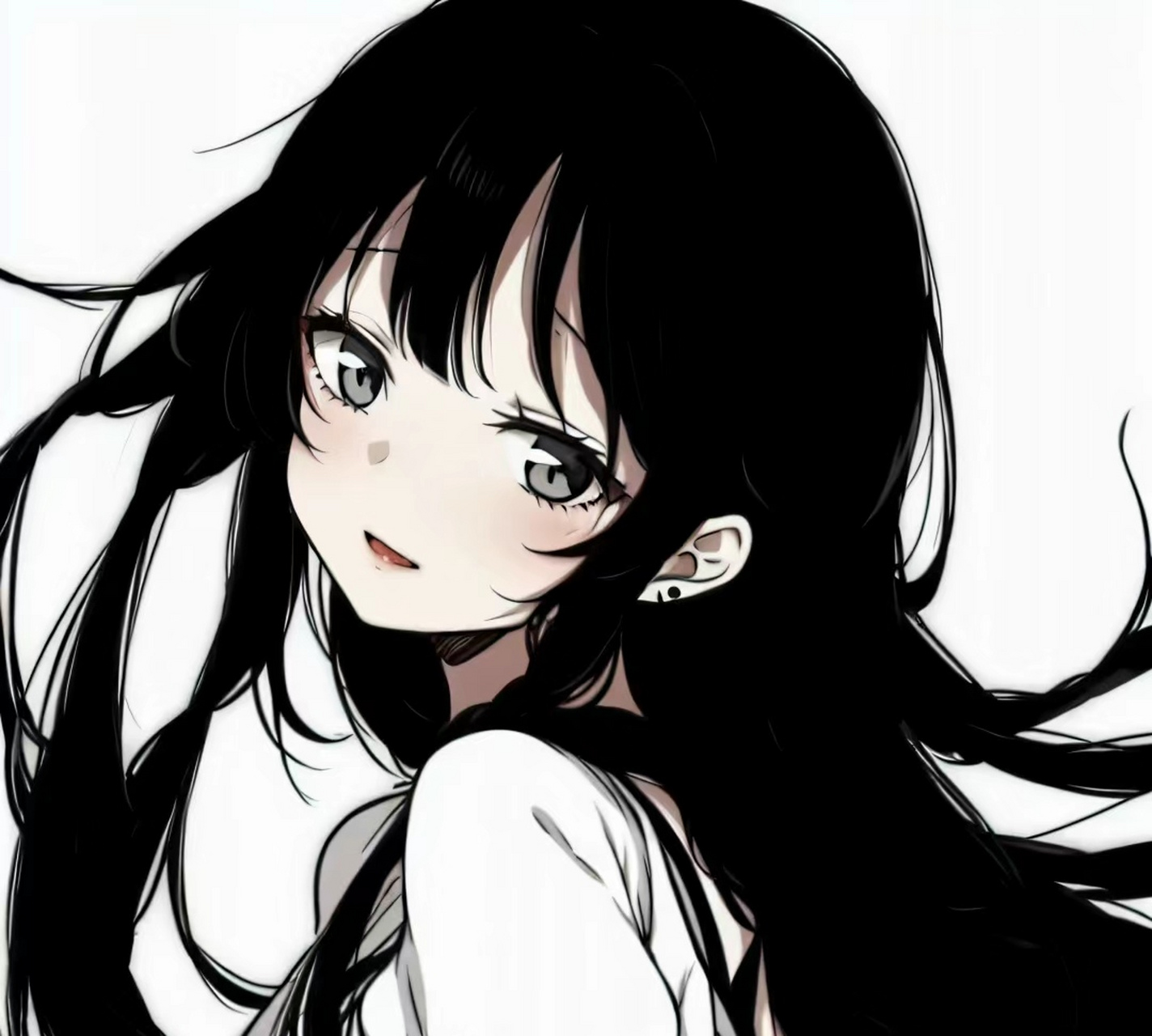 白底黑发冷漠子2.