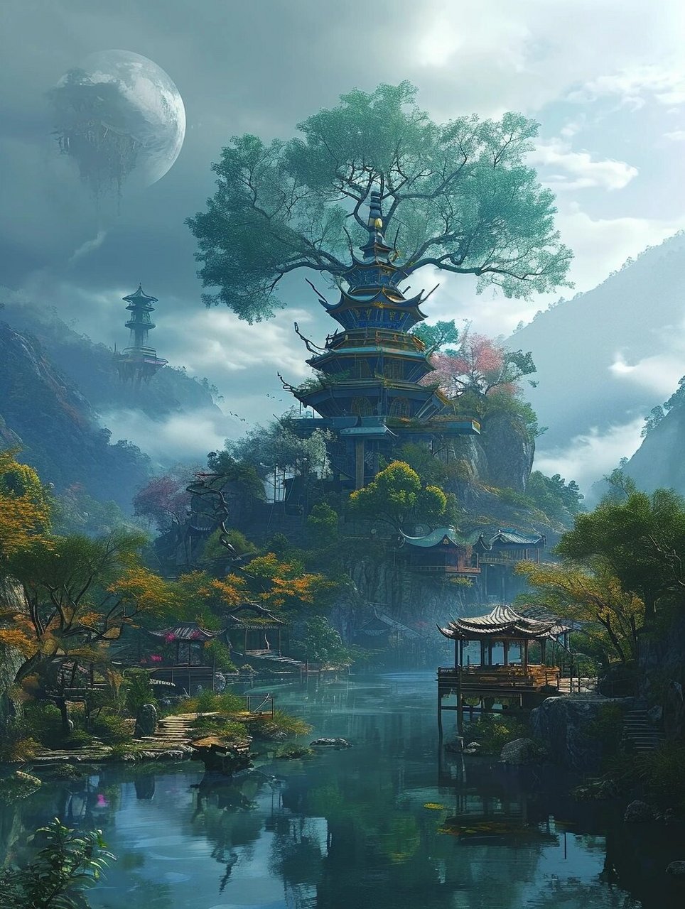 天界之72宝殿(1)      遣云宫:这个宫是用于派遣云雾的神仙居所,是