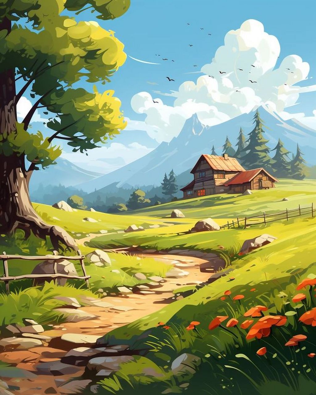 治愈风景图片,开往乡村的巴士