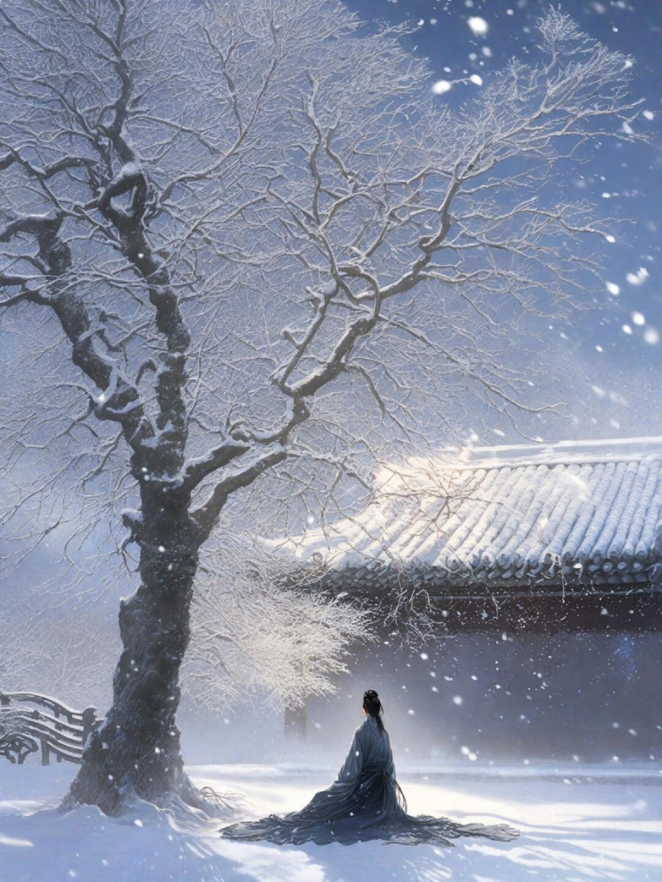 "你走之后的人间,唯余风雪漫天"  灵感源自《雪落