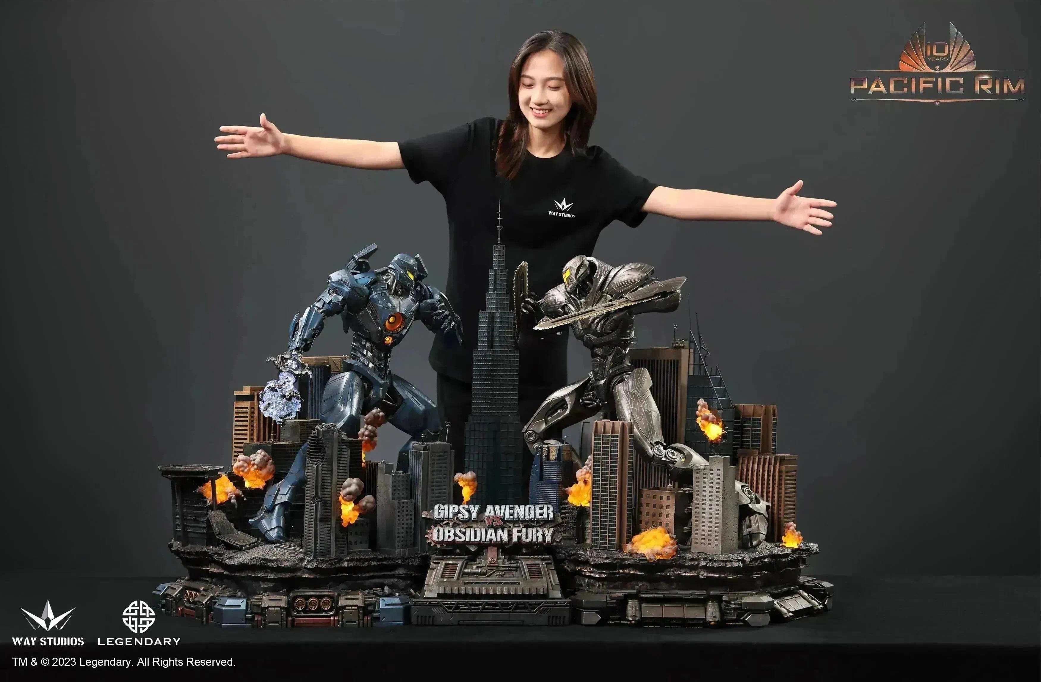 模型欣赏:way studios《环太平洋2》复仇流浪者vs狂怒黑曜石雕像