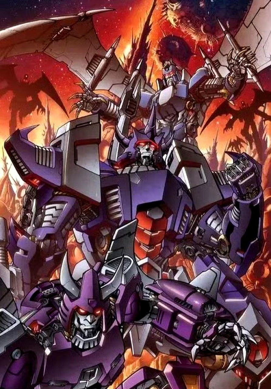 一组变形金刚角色插画欣赏,描绘了两代霸天虎领袖威震天和惊破天的