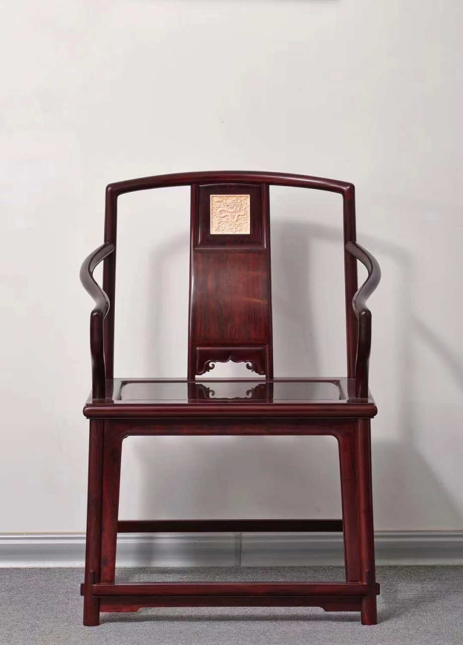 印度小叶紫檀矮南官帽椅