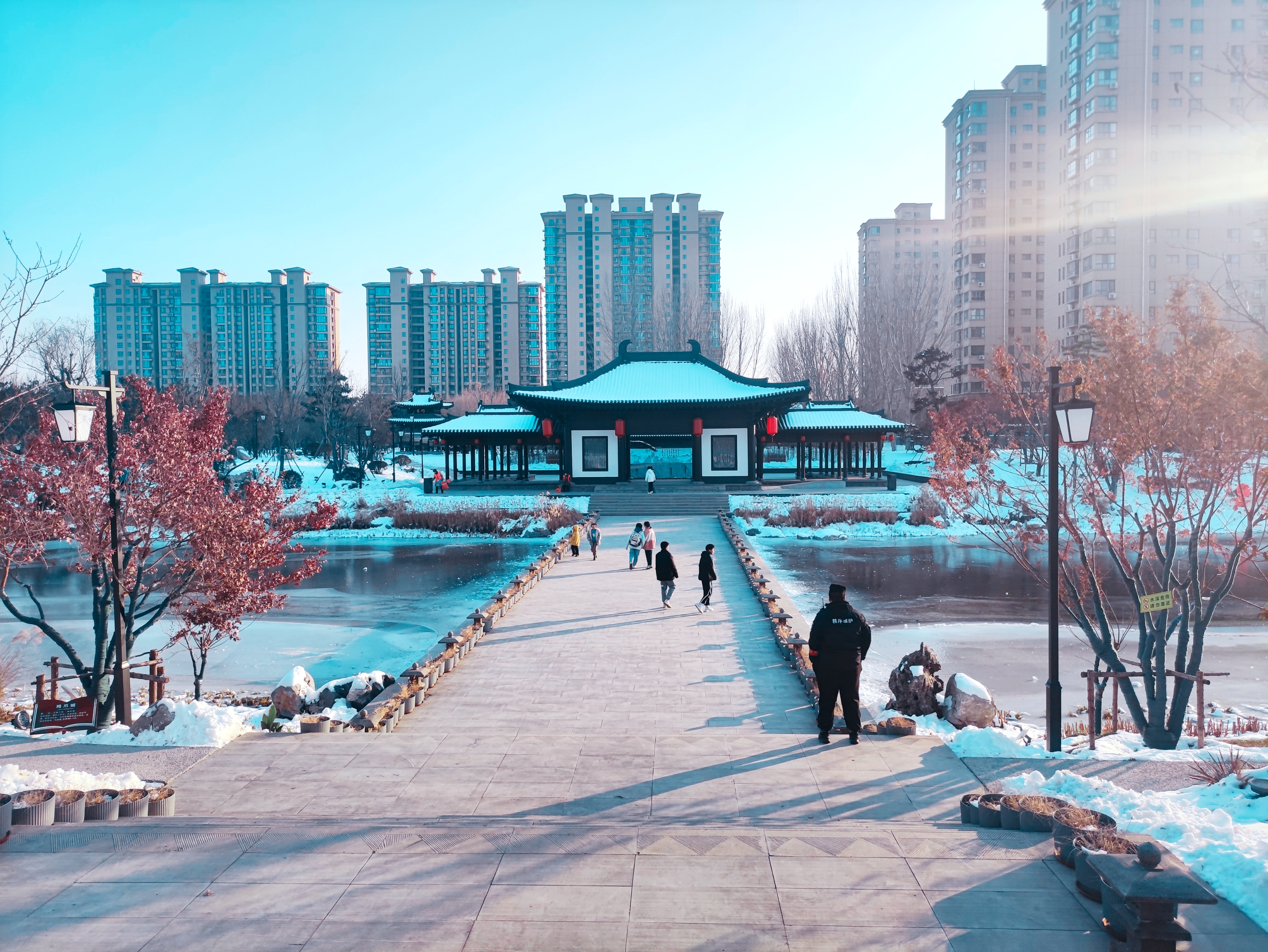 石家庄市栾城区柴武台公园雪后美景