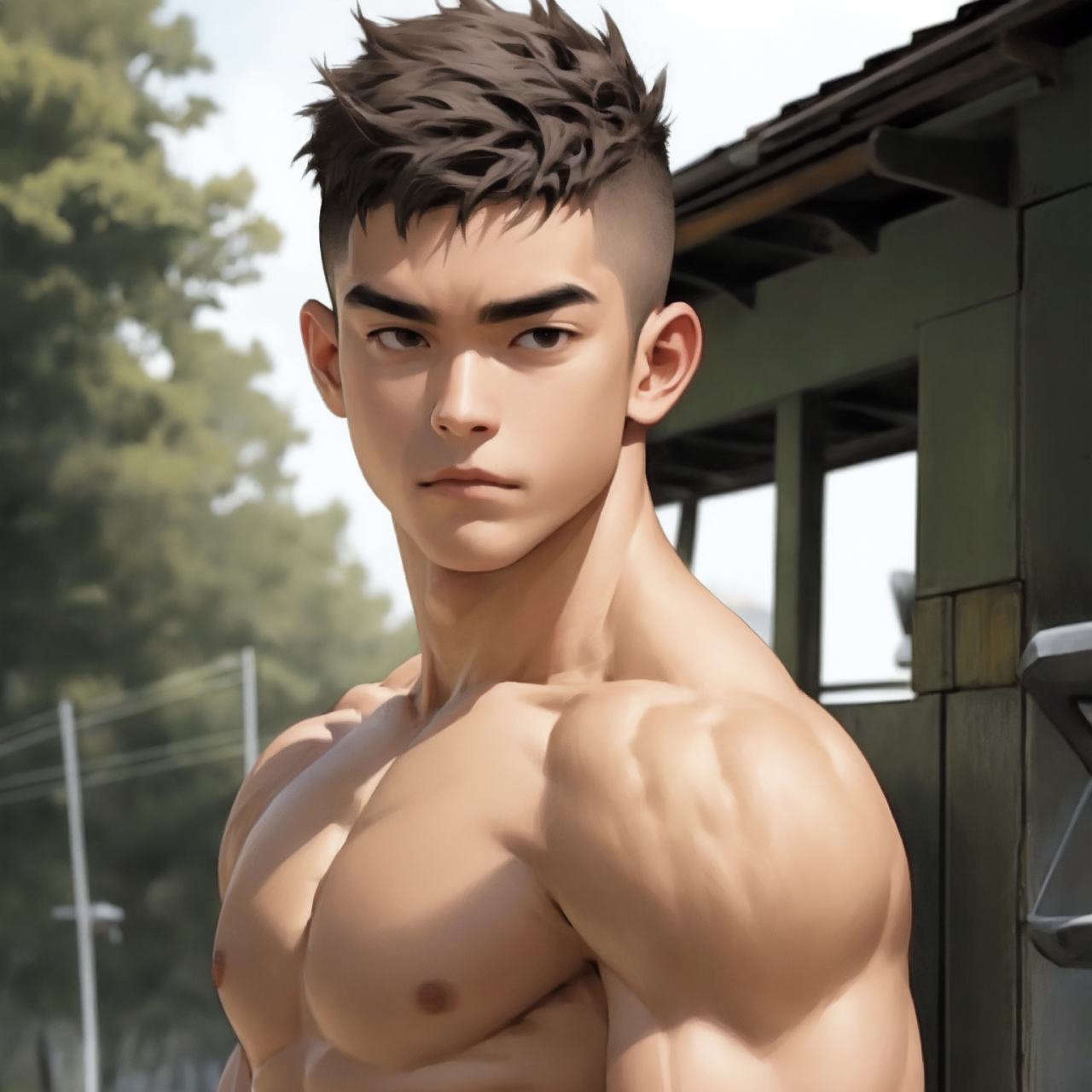 二次元肌肉体育生头像分享!#体育生# #ai绘画# #动漫头像和壁纸