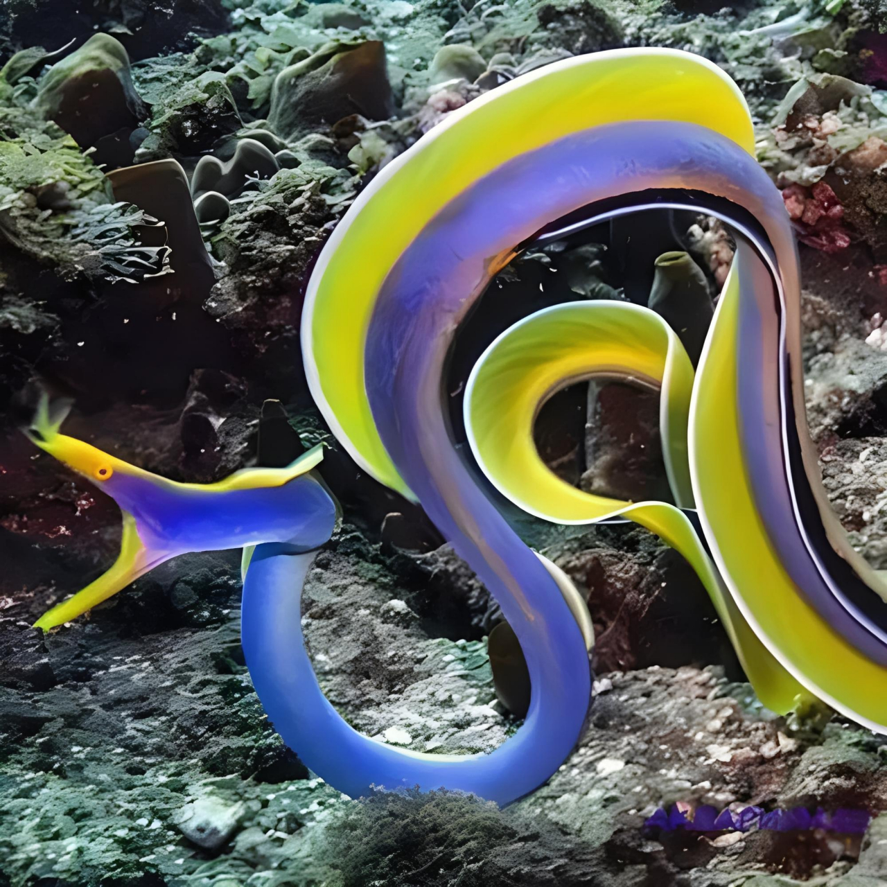 跨年创作挑战赛# 五彩鳗别名大口管鼻鳝,分布于印度洋,太平洋,在我国