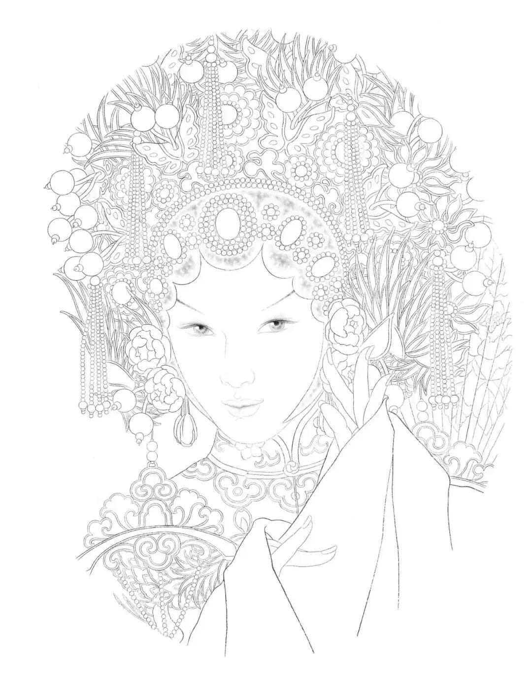 底稿「工笔画戏曲人物」9幅,描绘出独特的东方韵味,传统之美