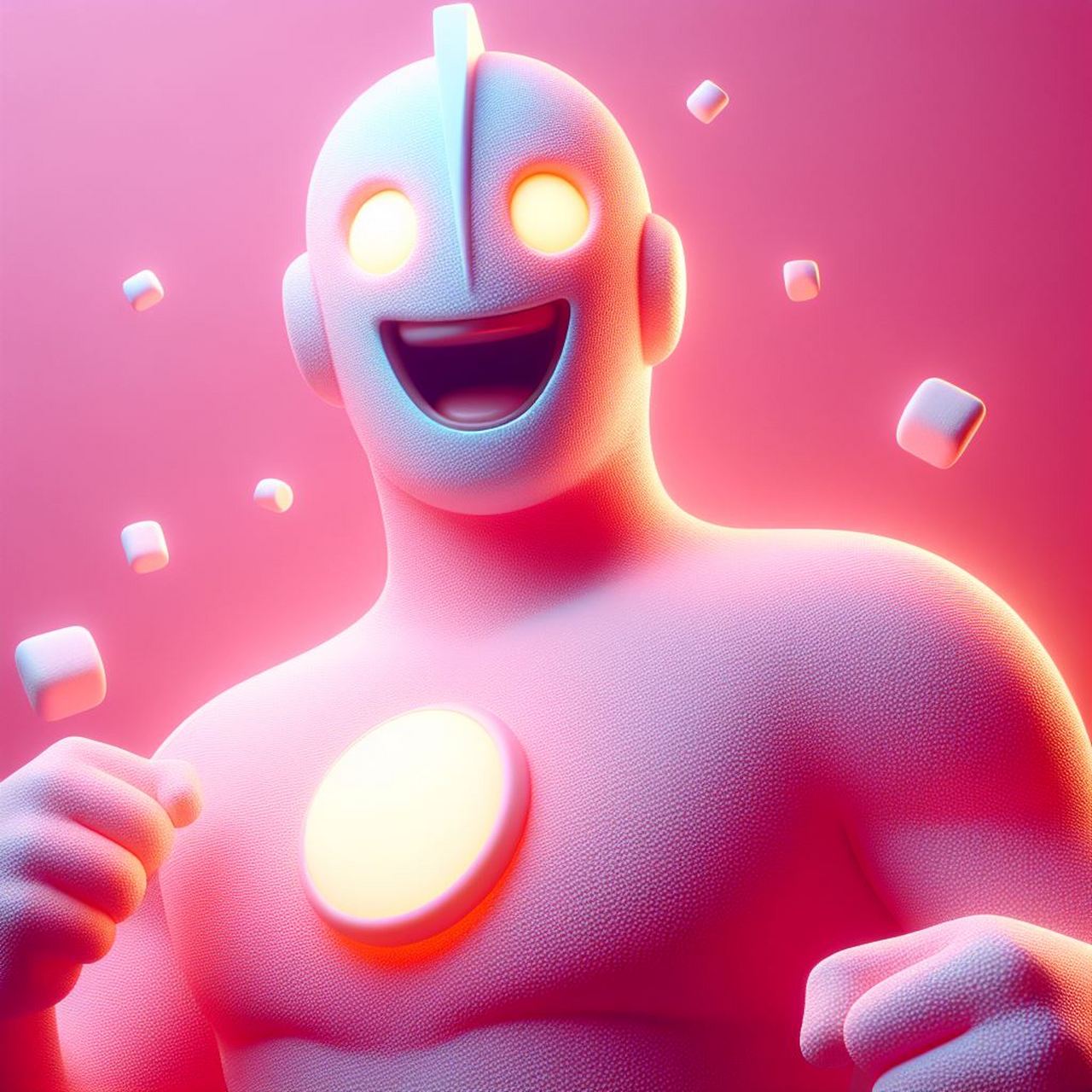 最靓头像壁纸征集赛##奥特曼#  粉色奥特曼头像分享,用棉花糖材种制