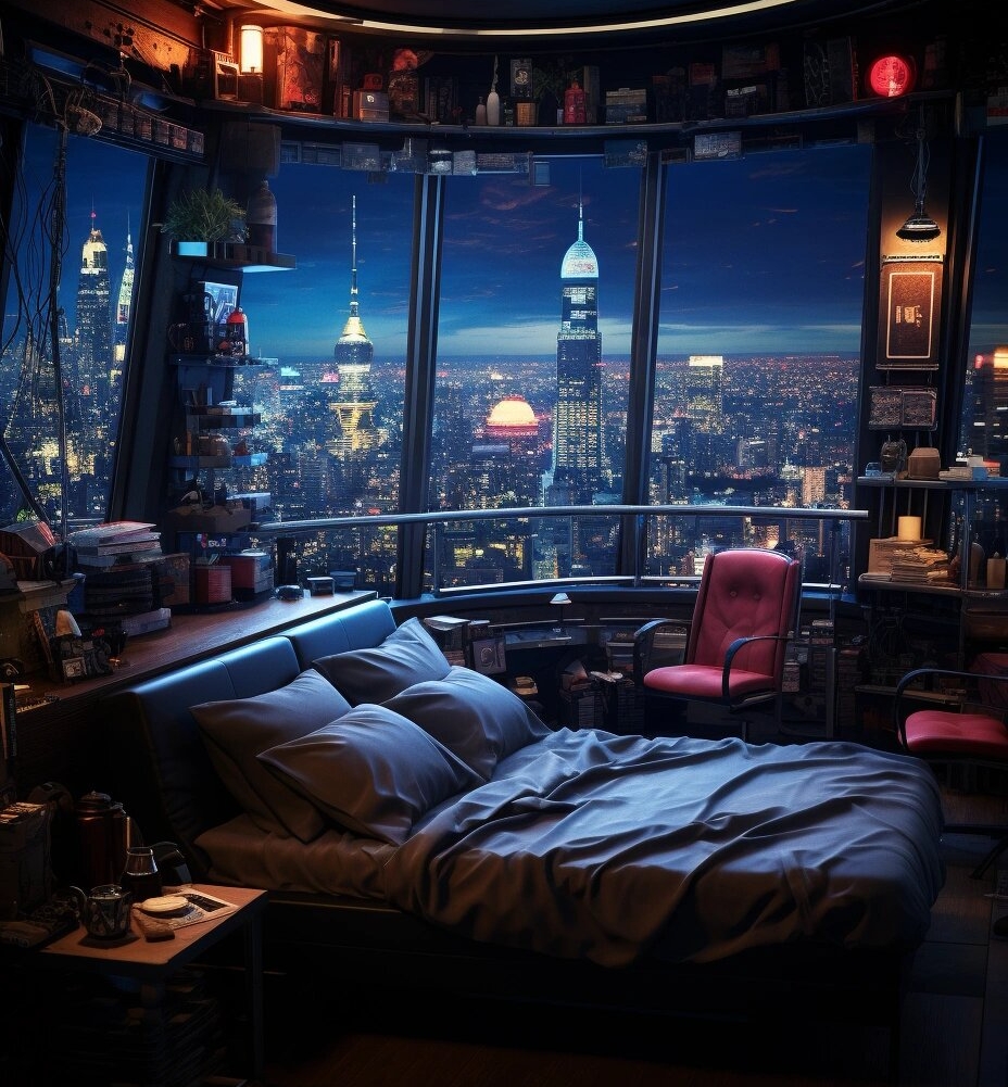 赛博朋克风卧室,你最喜欢哪一间呢  赛博朋克之梦  步入这个独特的