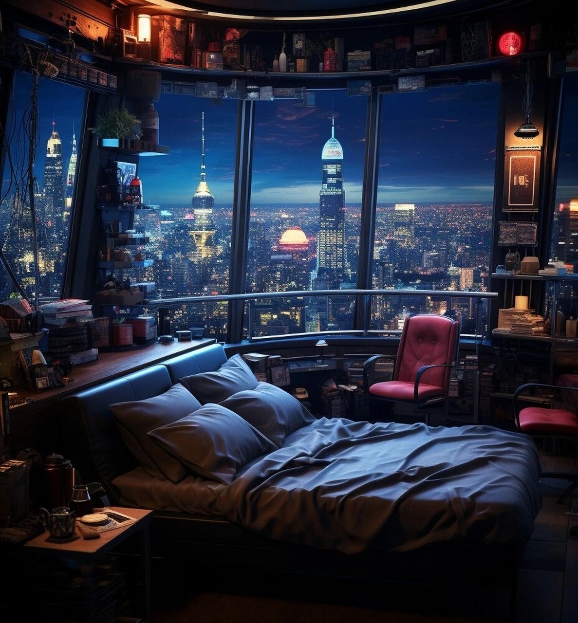 赛博朋克风卧室,你最喜欢哪一间呢  赛博朋克之梦  步入这个独特的