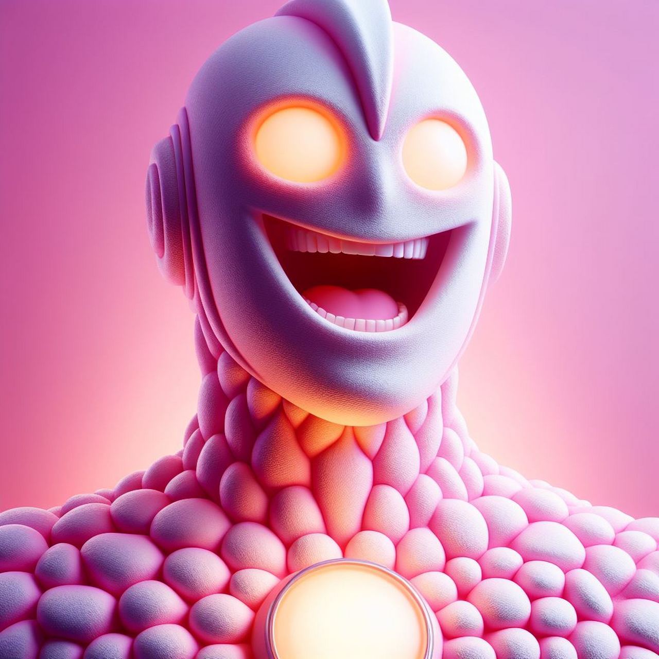 最靓头像壁纸征集赛##奥特曼#  粉色奥特曼头像分享,用棉花糖材种制