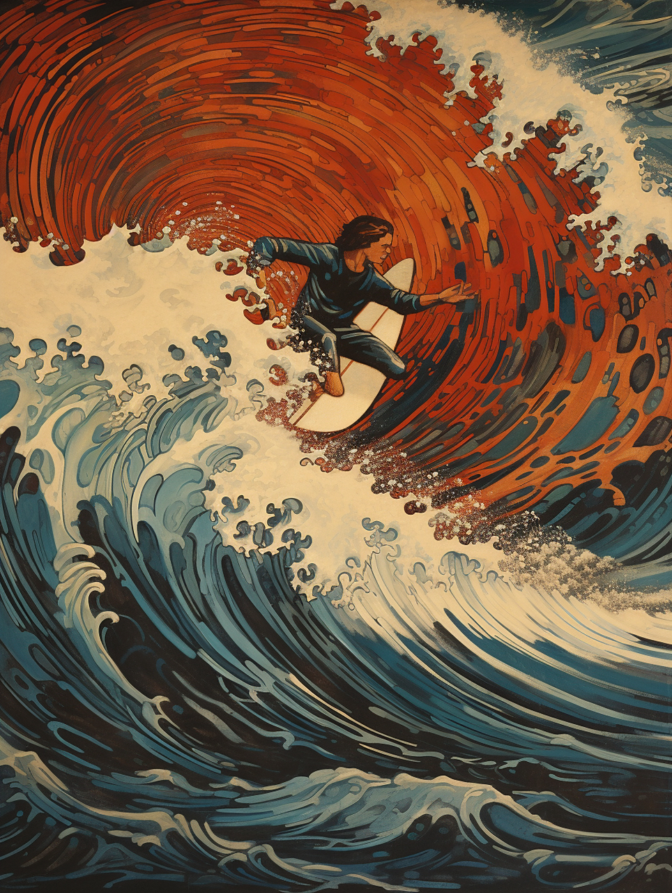 绘图 | 冲浪达人  冲浪是一项令人热血沸腾的水上运动!想象一下,站在