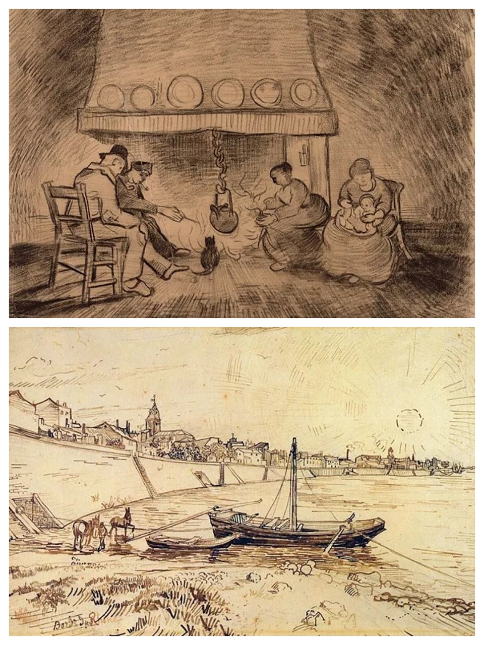 一代大师梵高手稿  大师之所以被尊称为大师,其关键在于他们的创作