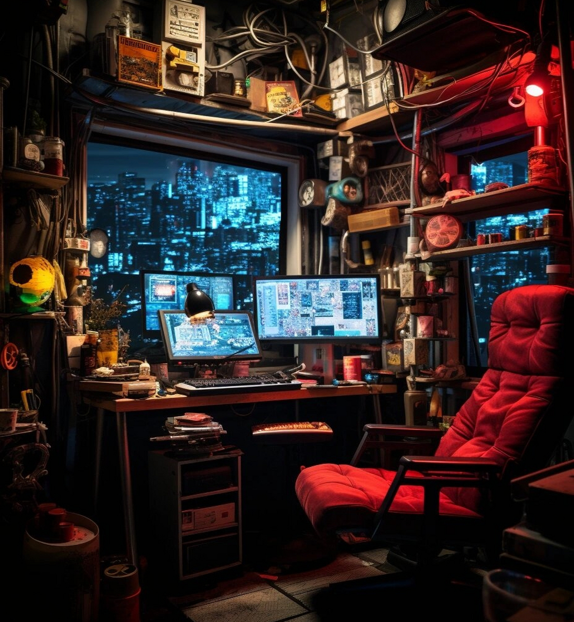 赛博朋克风卧室,你最喜欢哪一间呢  赛博朋克之梦  步入这个独特的