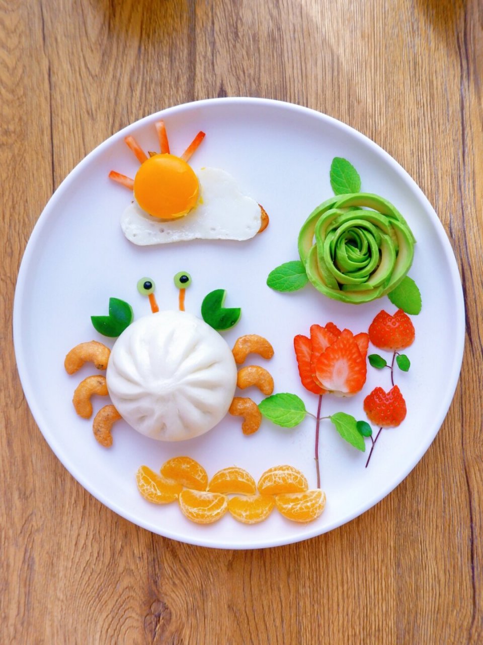 用同款盘子的6个早餐摆盘,你们喜欢哪个啊  只需稍加创意,食物也能
