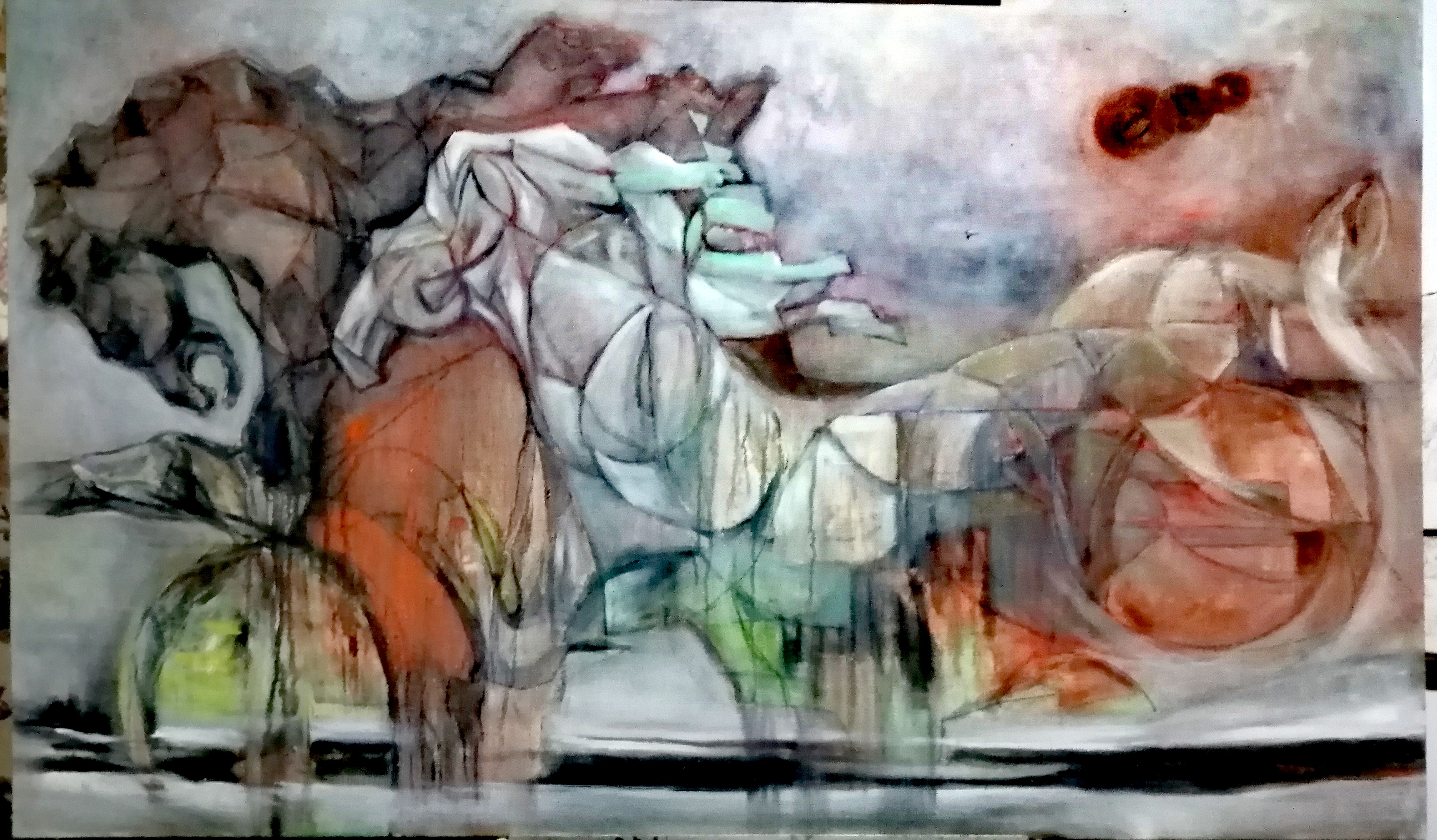 胡言艺术于国富画马油画马