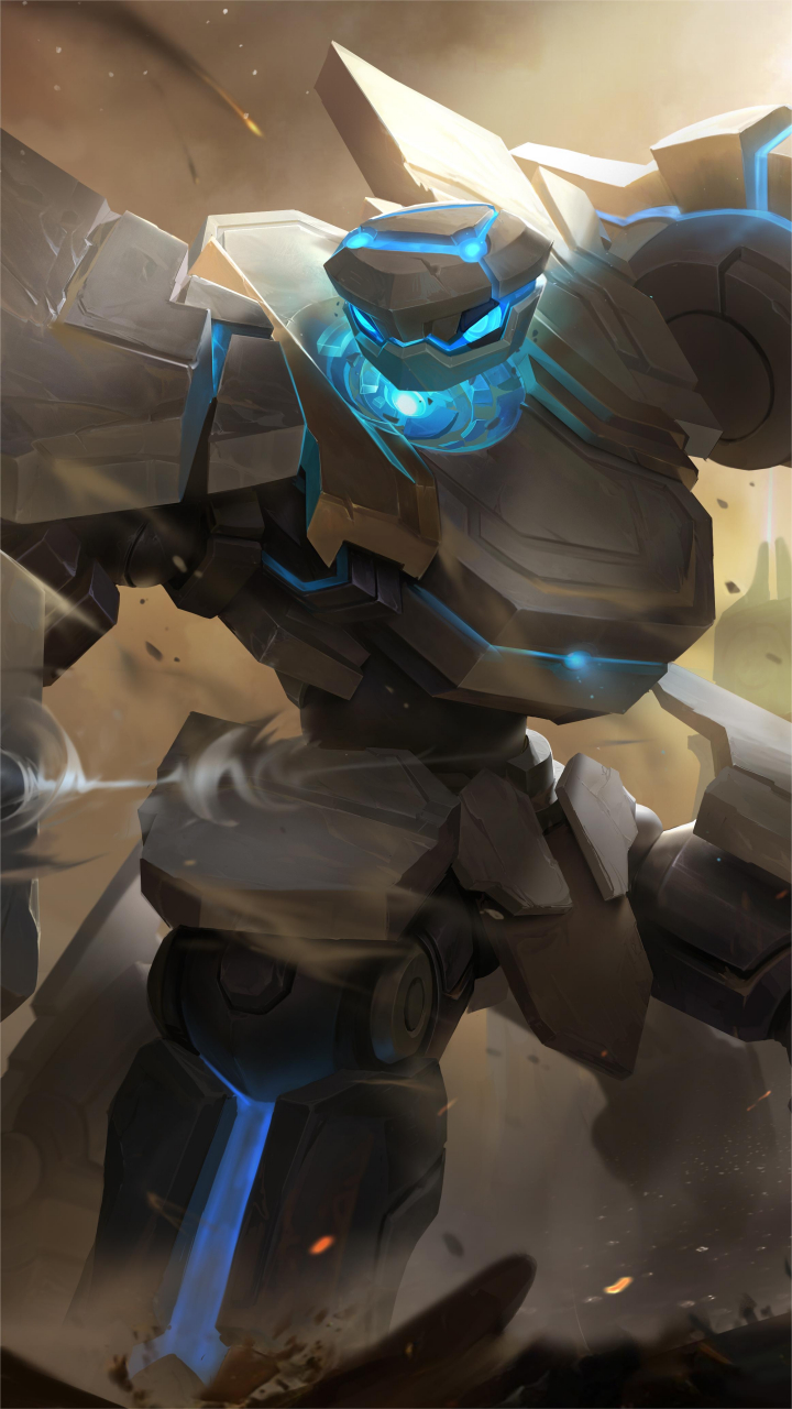 王者荣耀壁纸——盾山  盾山,作为一个能扛能打能修塔的机械人,还带有