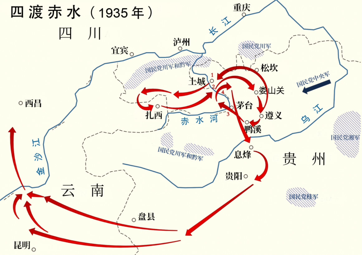 红军一渡赤水路线图图片