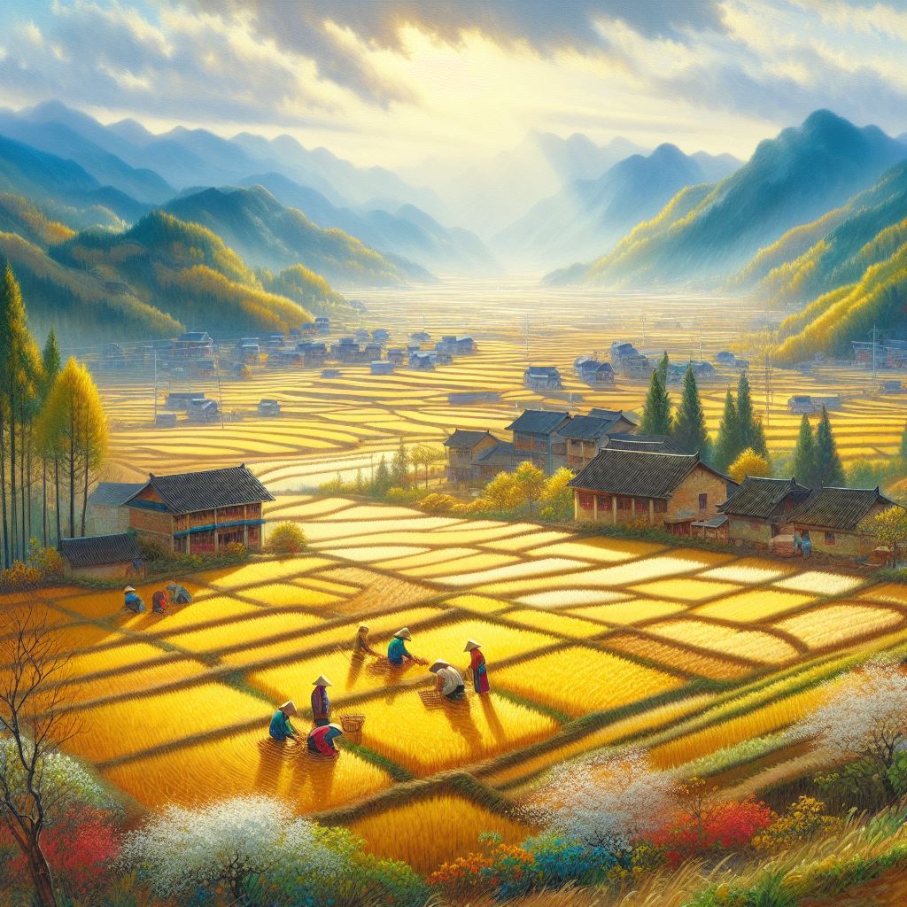 阳光下的田园风光