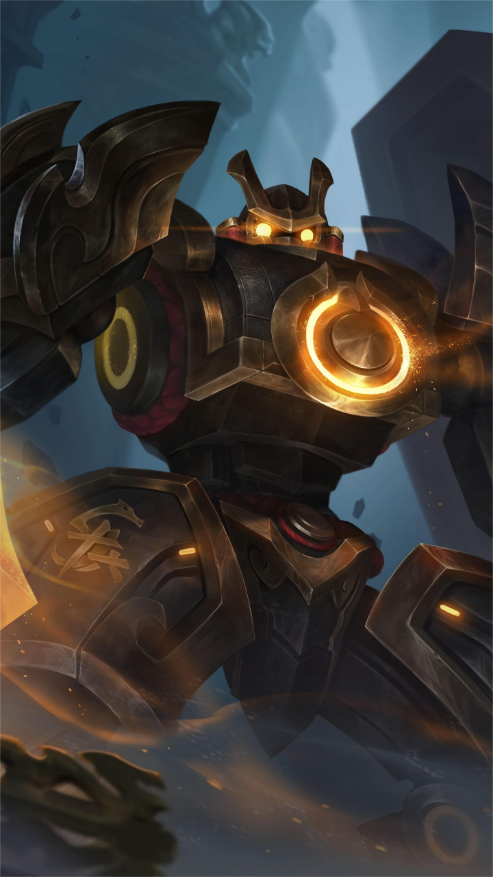 王者荣耀壁纸——盾山  盾山,作为一个能扛能打能修塔的机械人,还带有