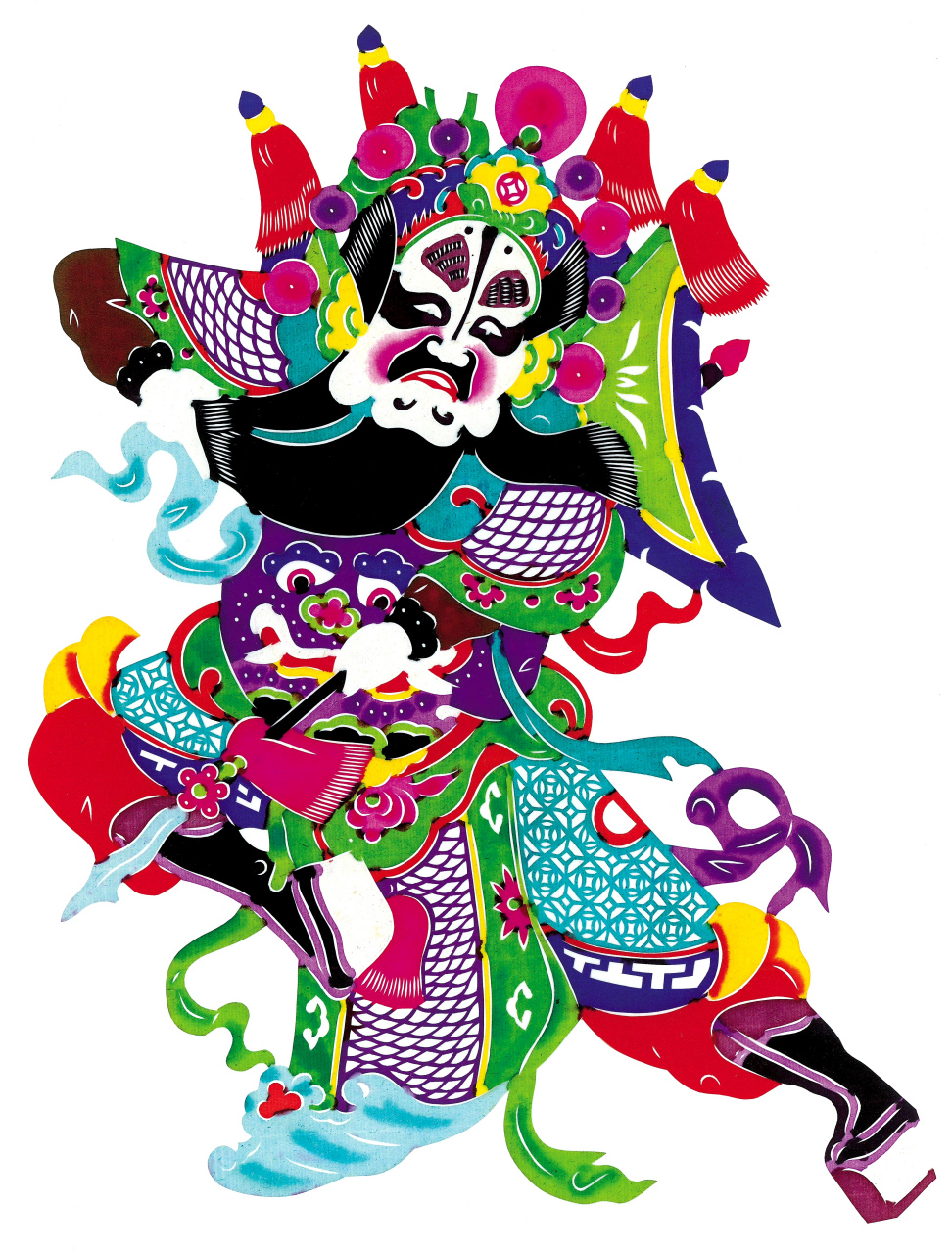 一组彩色剪纸欣赏,用绚丽的色彩展现了传统的人物与图案.