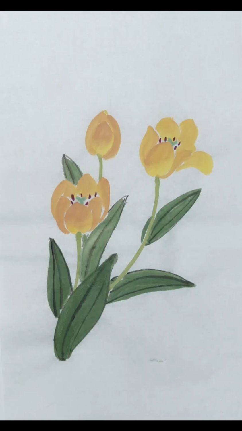写意黄郁金香.