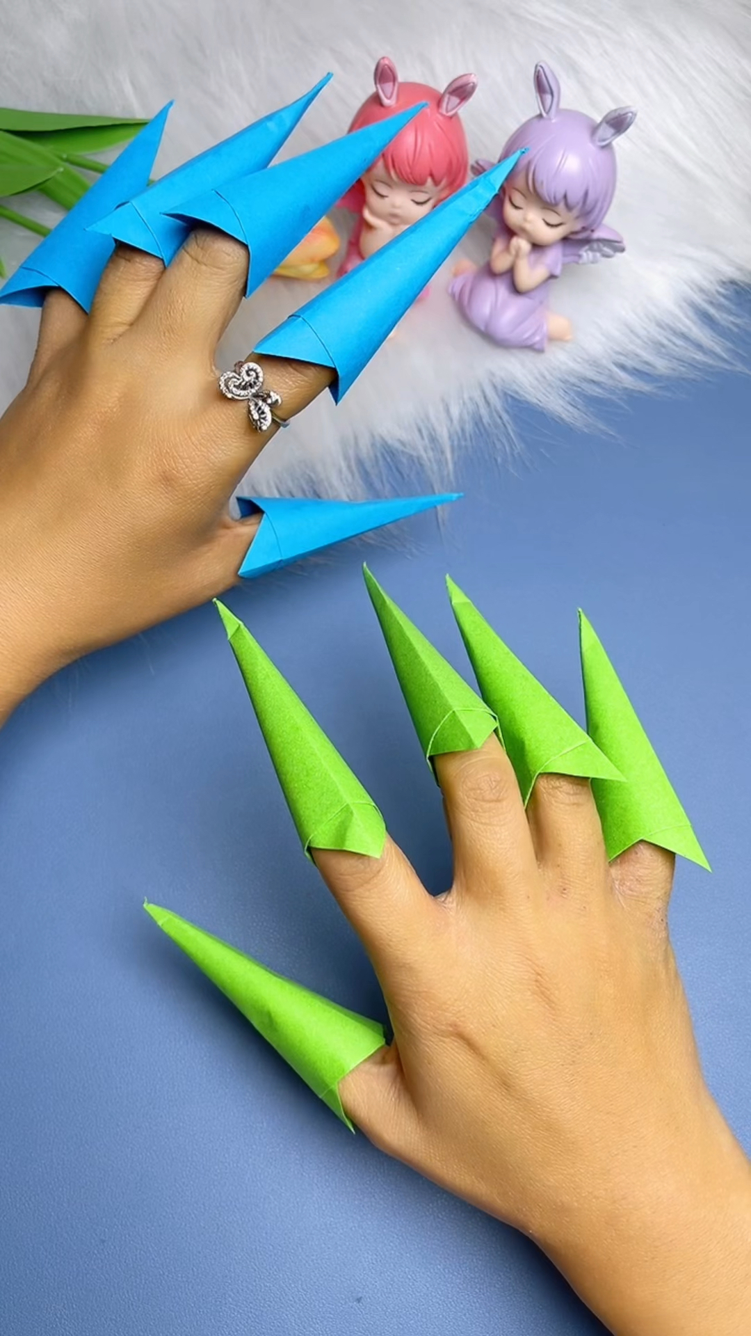 好玩的指甲护甲套折纸玩具,你玩过吗?