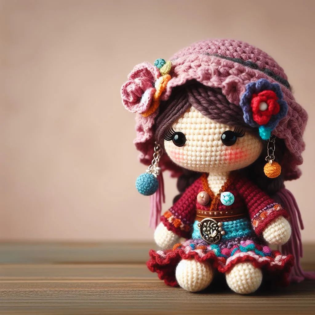 钩针编织可爱的小女孩玩偶