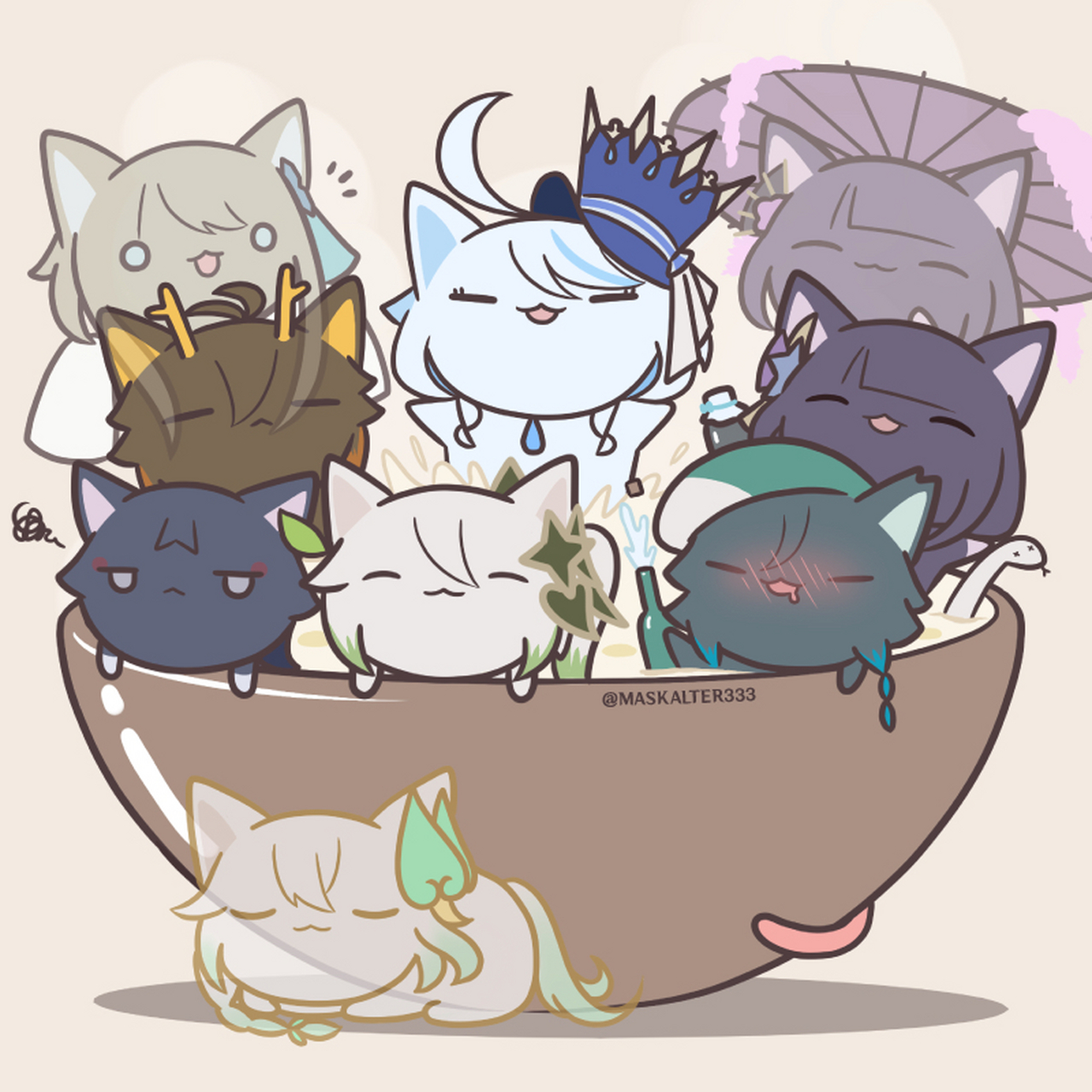 猫猫五神汤:芙宁娜,雷电将军,纳西妲,钟离,温迪[awsl][awsl][awsl] ps