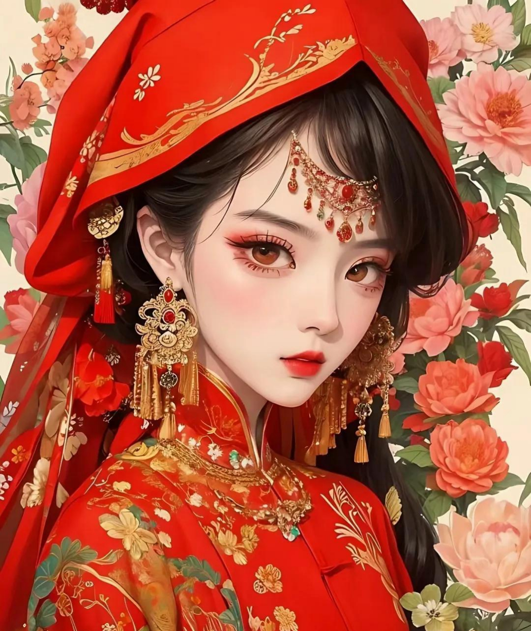 图个开心# 古风结婚凤冠霞帔头饰系列壁纸