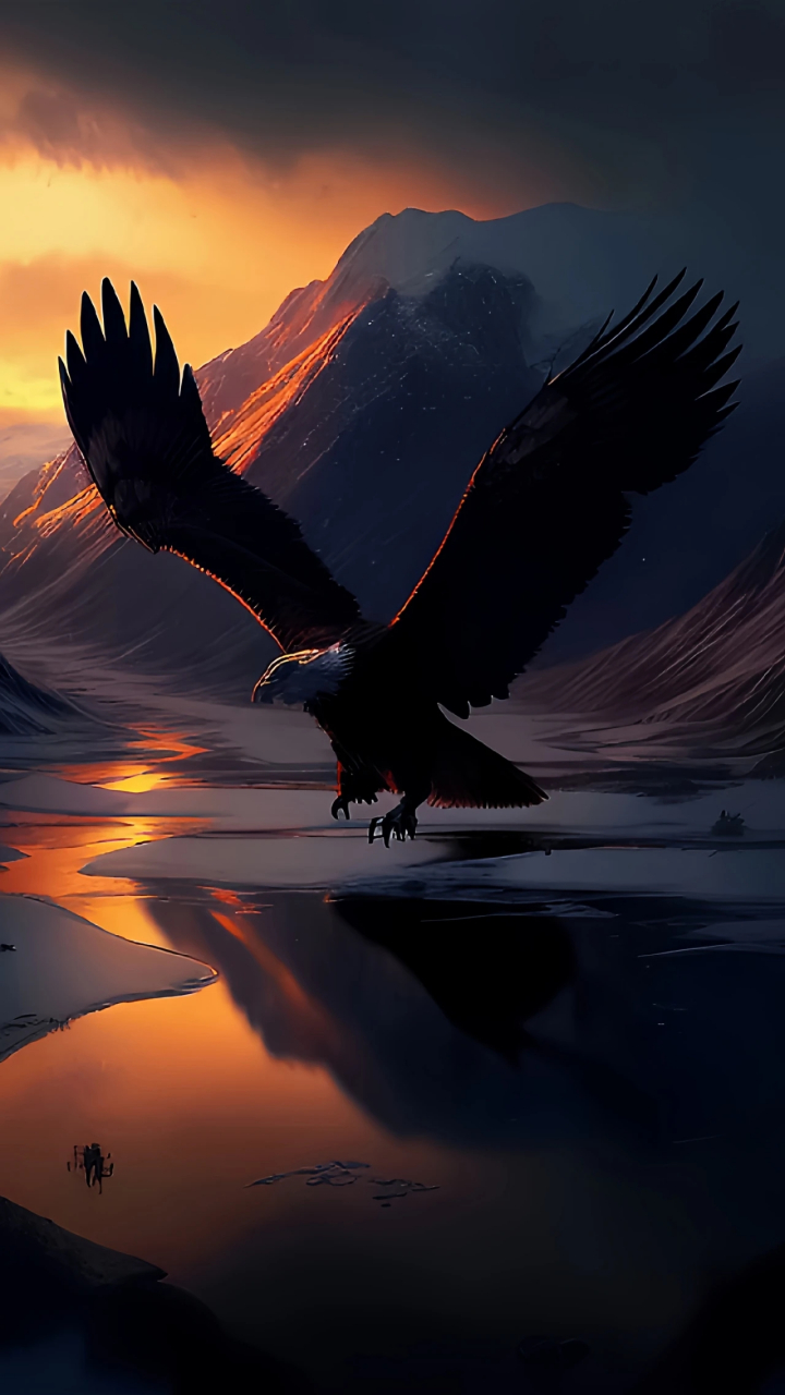 手机电脑头像壁纸-雄鹰展翅系列壁纸 雄鹰凌厉而专注,雄鹰是天空的